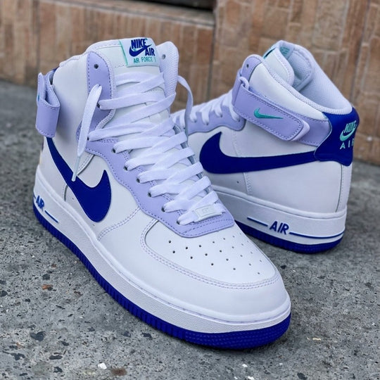 Custom Air Force 1 Blue Swoosh Gray