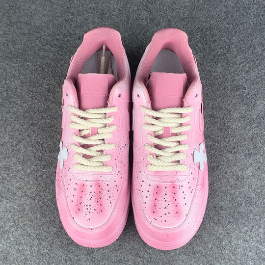 Hand Painted Pink Cross Custom Air Force 1 Sneakers
