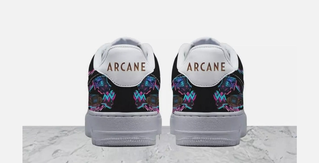 Air Force 1 Black Pink Blue Fonts Graffiti Custom