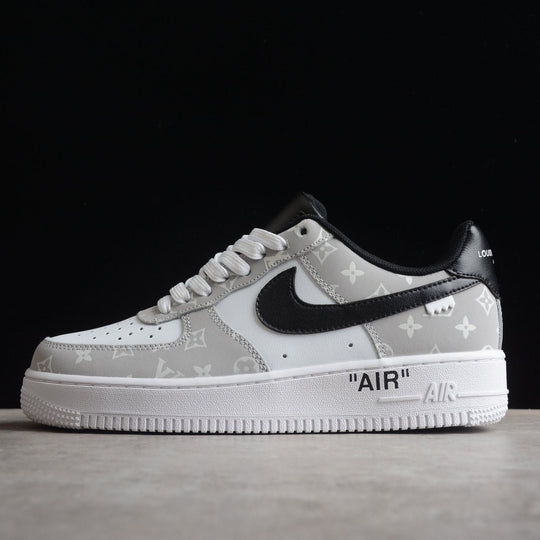 Custom Air Force 1 White Gray LV Print