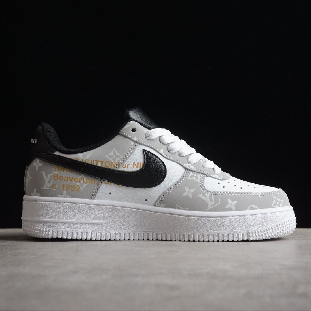 Custom Air Force 1 White Gray LV Print