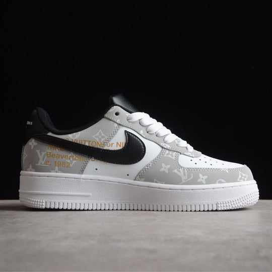 Custom Air Force 1 White Gray LV Print