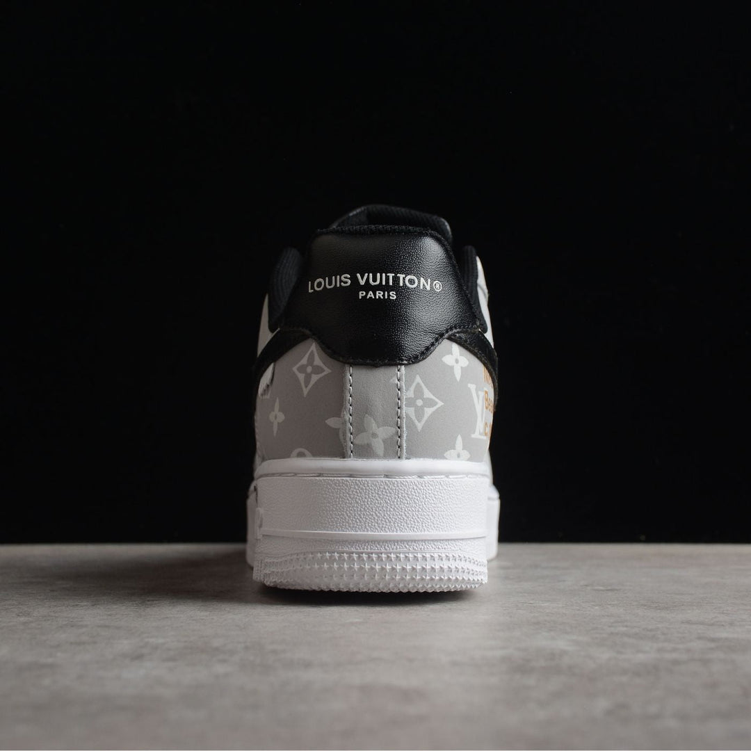 Custom Air Force 1 White Gray LV Print
