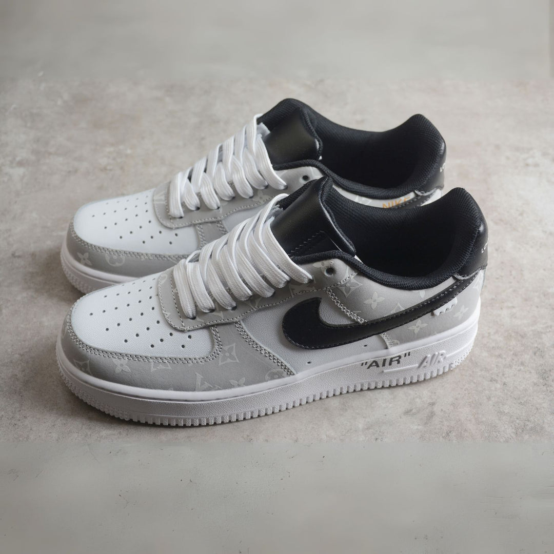 Custom Air Force 1 White Gray LV Print
