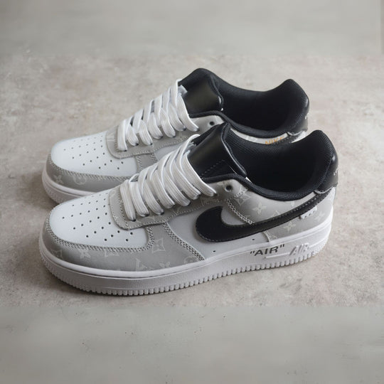 Custom Air Force 1 White Gray LV Print