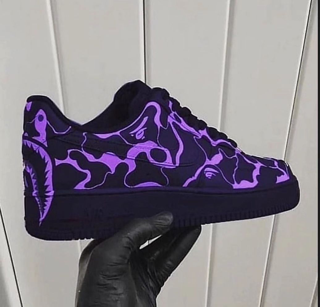 Custom Air Force 1 Purple Stripe