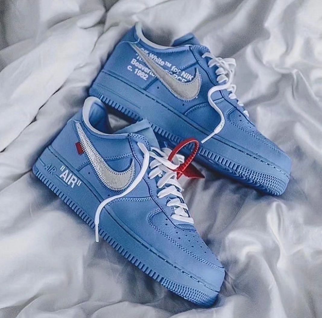 Custom Air Force 1 Blue White Swoosh