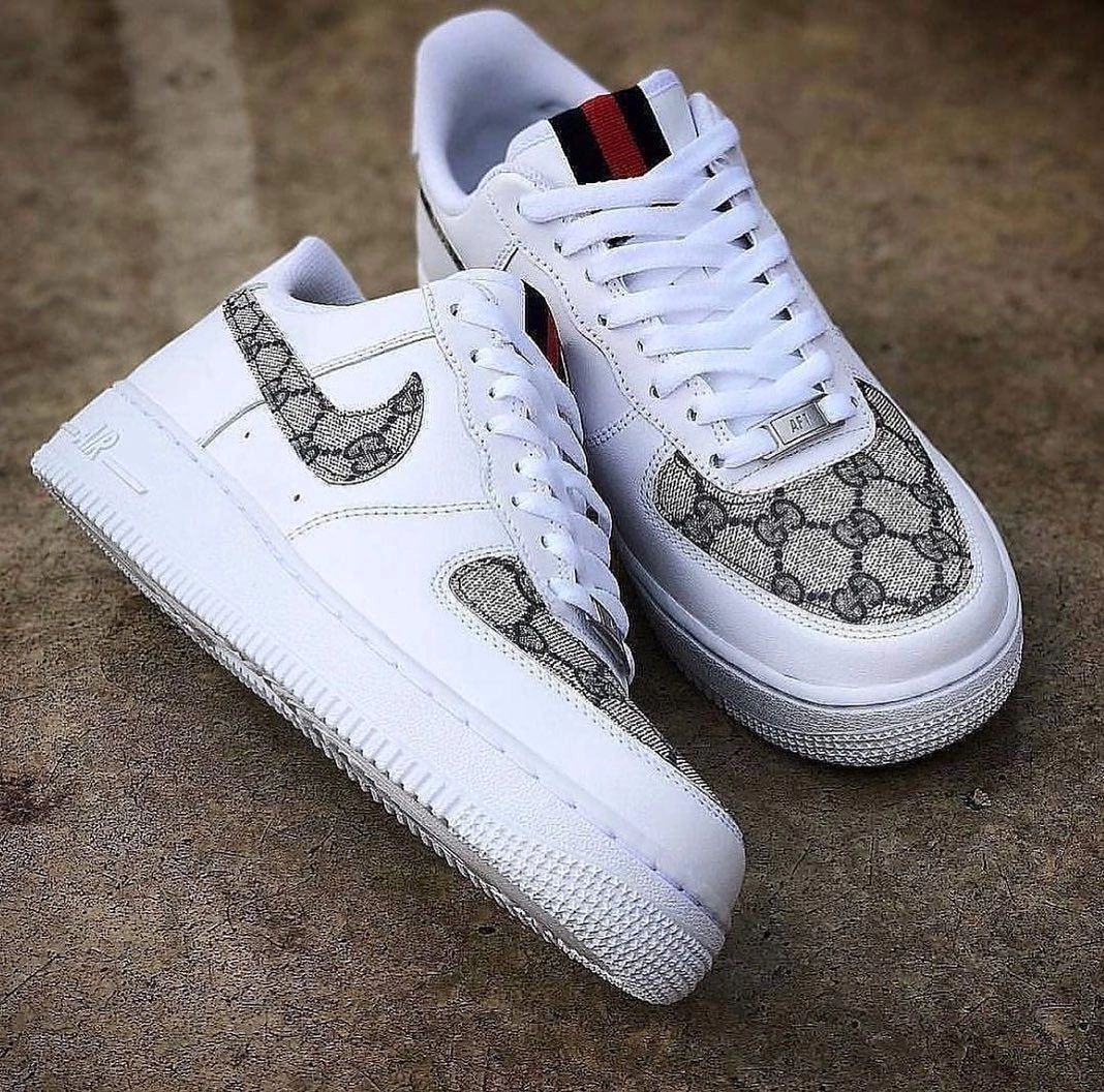 Custom Air Force 1 Guci GG Font White