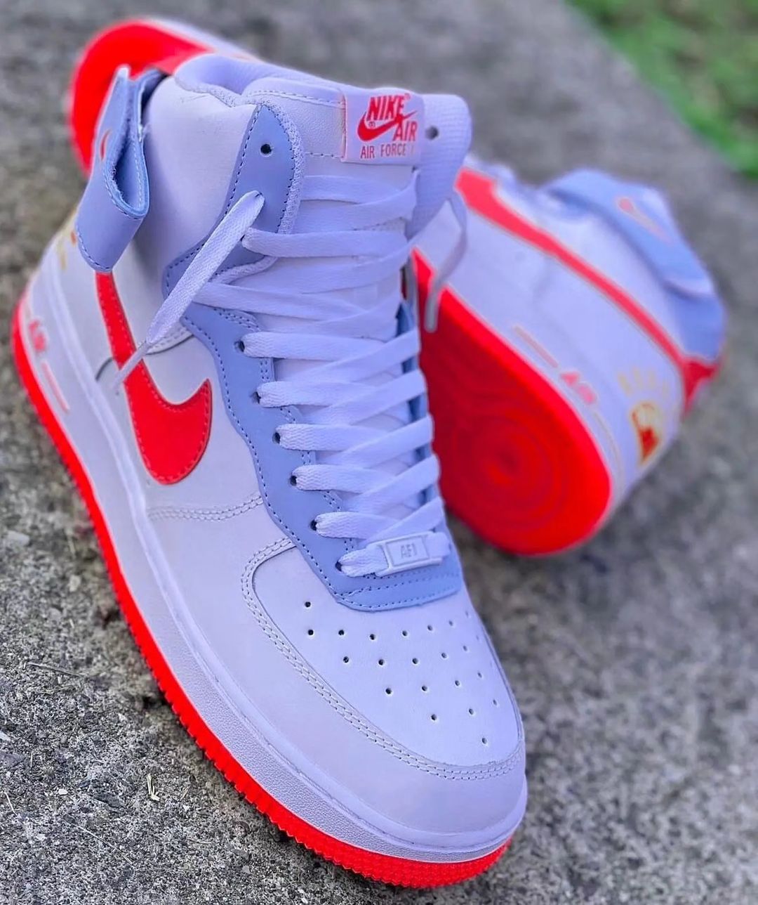 Custom Air Force 1 Red Swoosh