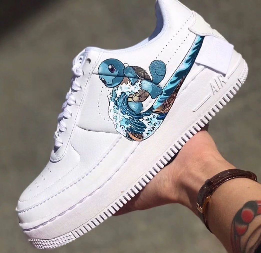 Custom Air Force 1 Blue Turtle Wave Cartoon