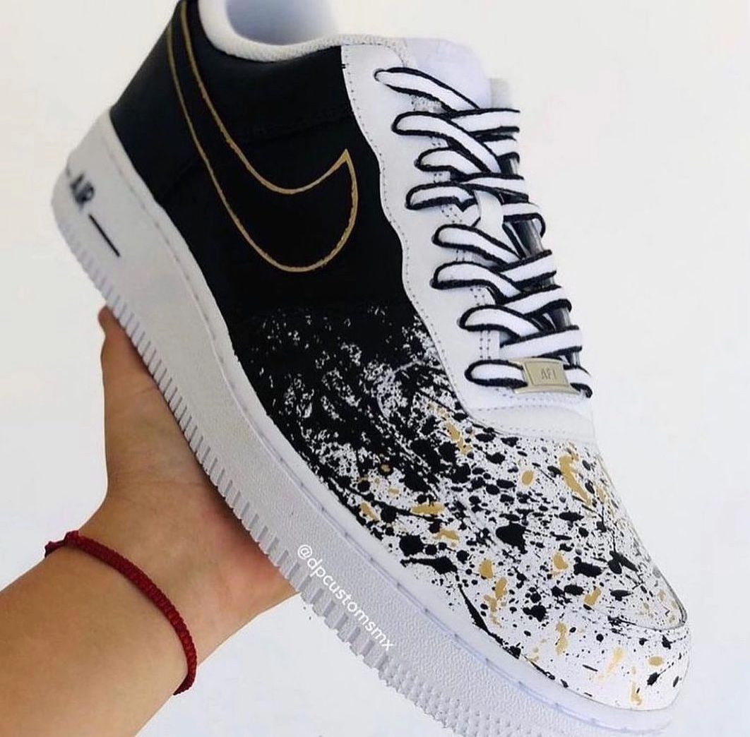 Custom Air Force 1 Black Fade Gold