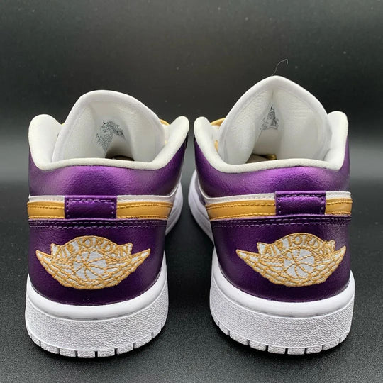 Custom Air Jordan 1 Dark Purple Gold Swoosh