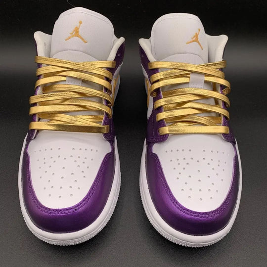 Custom Air Jordan 1 Dark Purple Gold Swoosh