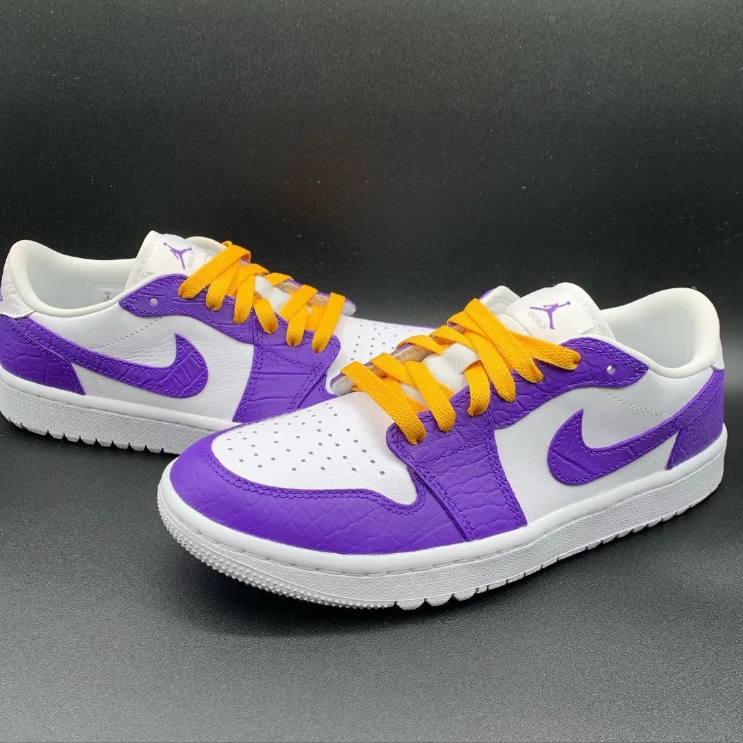 Custom Air Jordan 1 Purple Orange Shoelaces