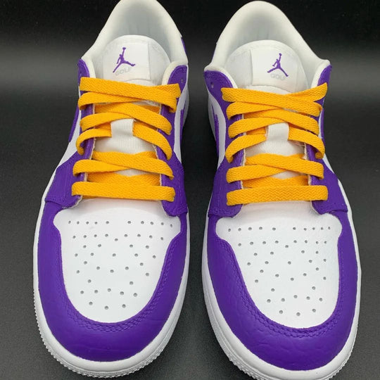 Custom Air Jordan 1 Purple Orange Shoelaces