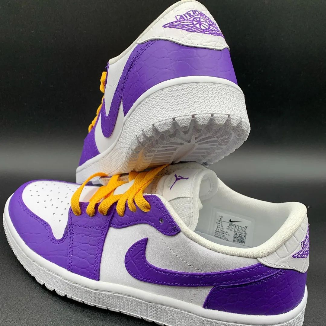 Custom Air Jordan 1 Purple Orange Shoelaces