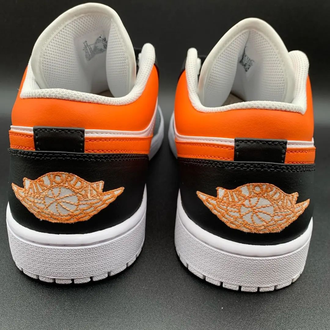 Custom Air Jordan 1 Orange Black Grey Low