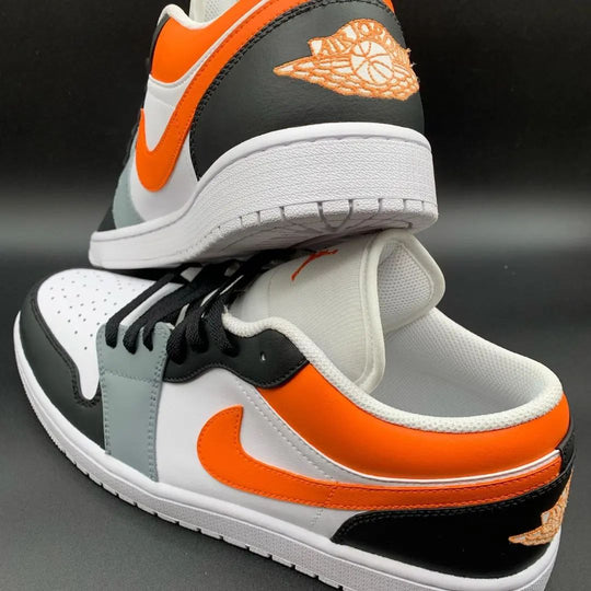 Custom Air Jordan 1 Orange Black Grey Low