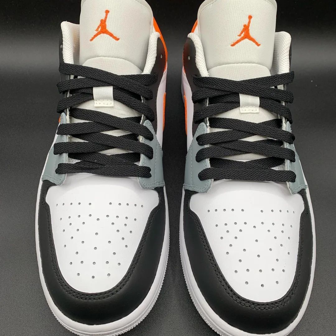 Custom Air Jordan 1 Orange Black Grey Low