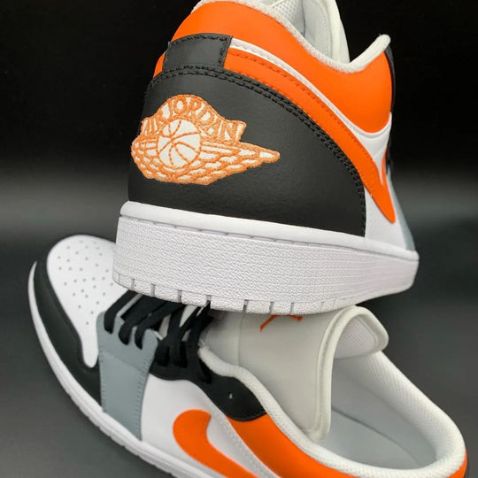 Custom Air Jordan 1 Orange Black Grey Low