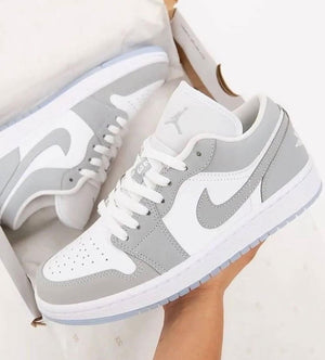 Custom Air Jordan 1 Grey White Low