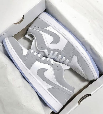 Custom Air Jordan 1 Grey White Low