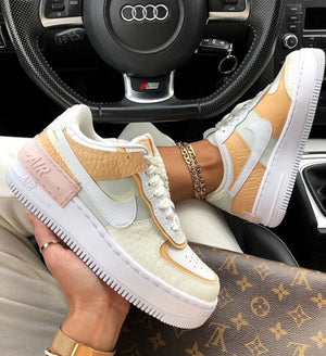 Custom Air Force 1 Beige Orange Pink