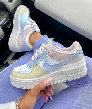 Custom Air Force 1 Beige Purple Pink