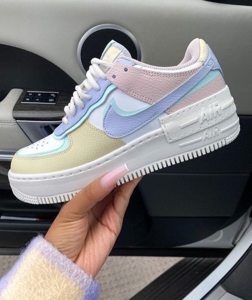 Custom Air Force 1 Beige Purple Pink