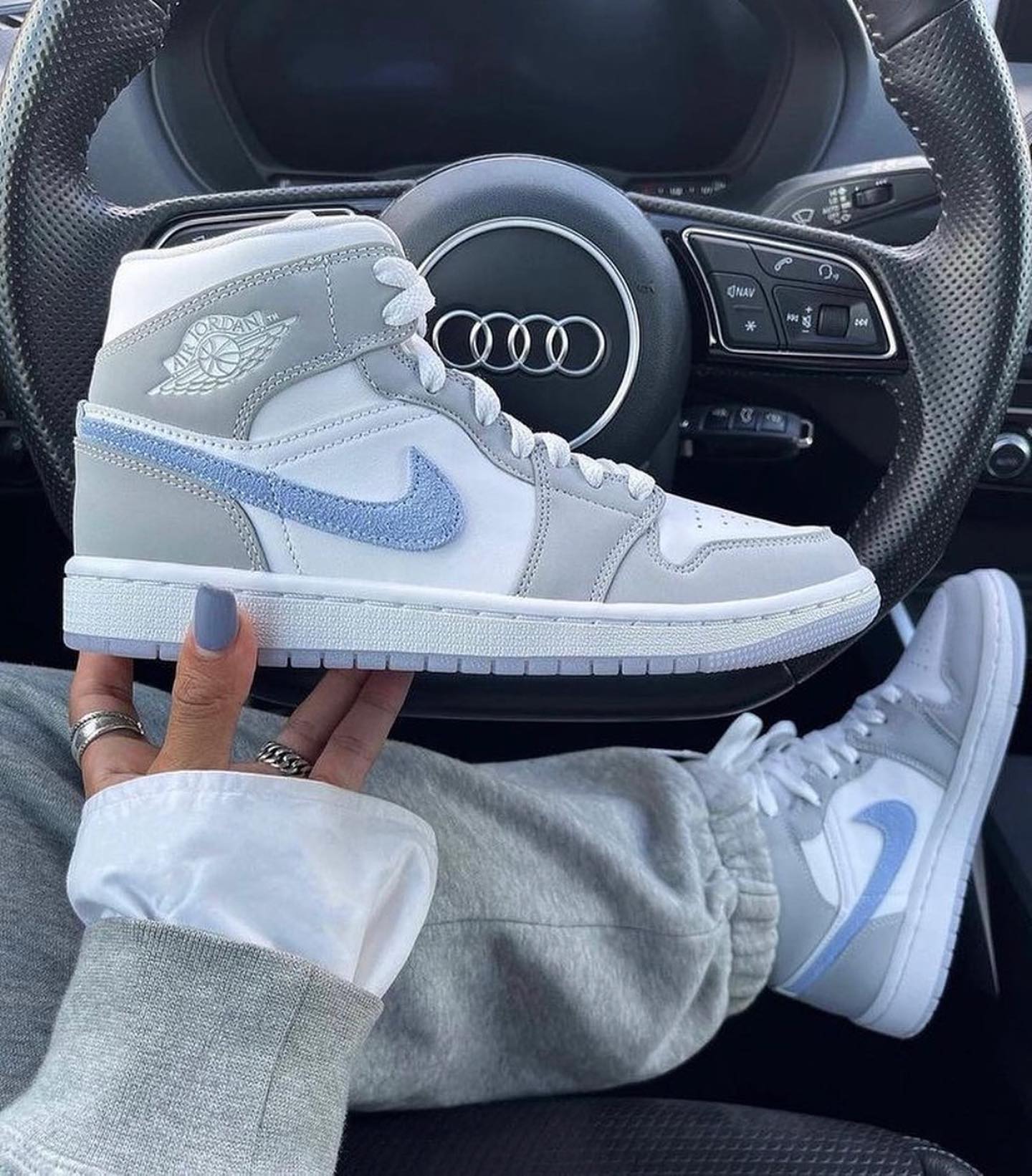 Custom Air Jordan 1 Grey Blue