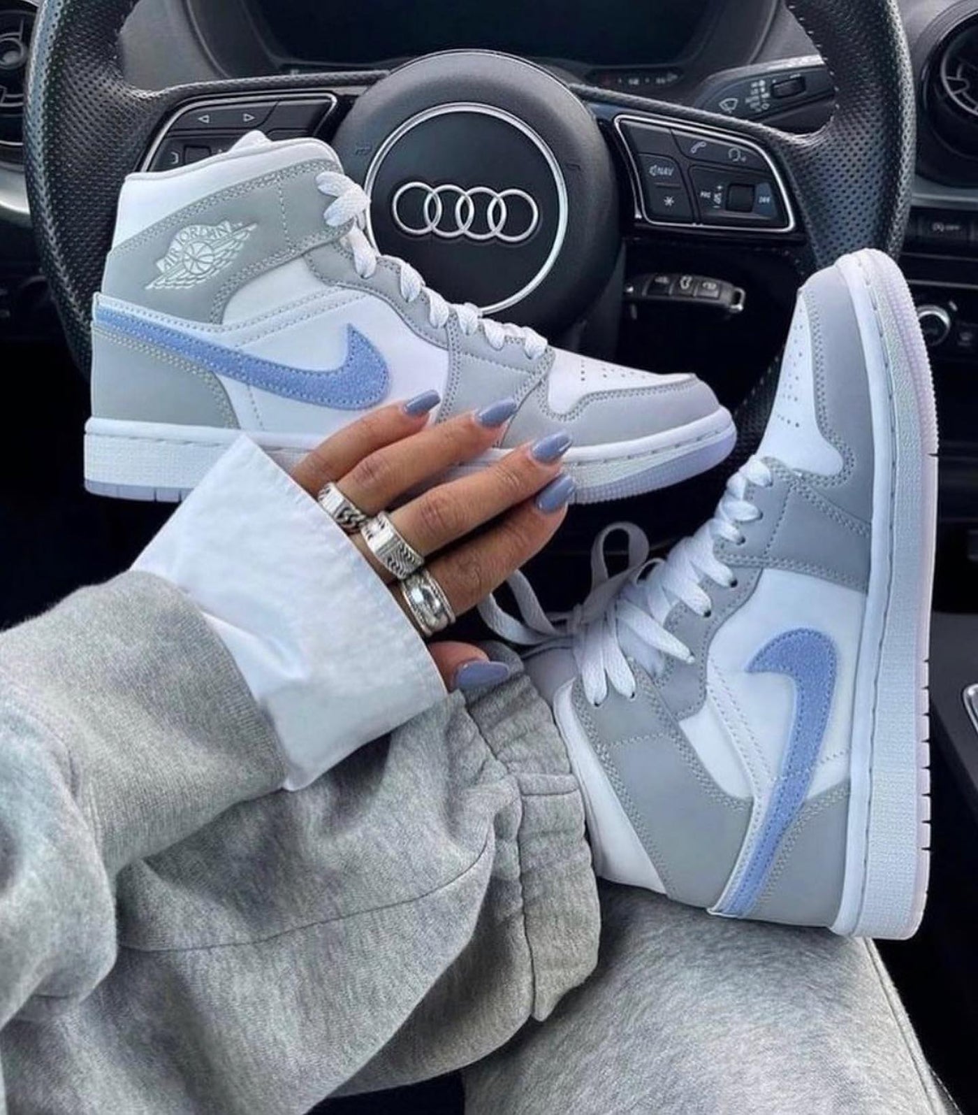 Custom Air Jordan 1 Grey Blue