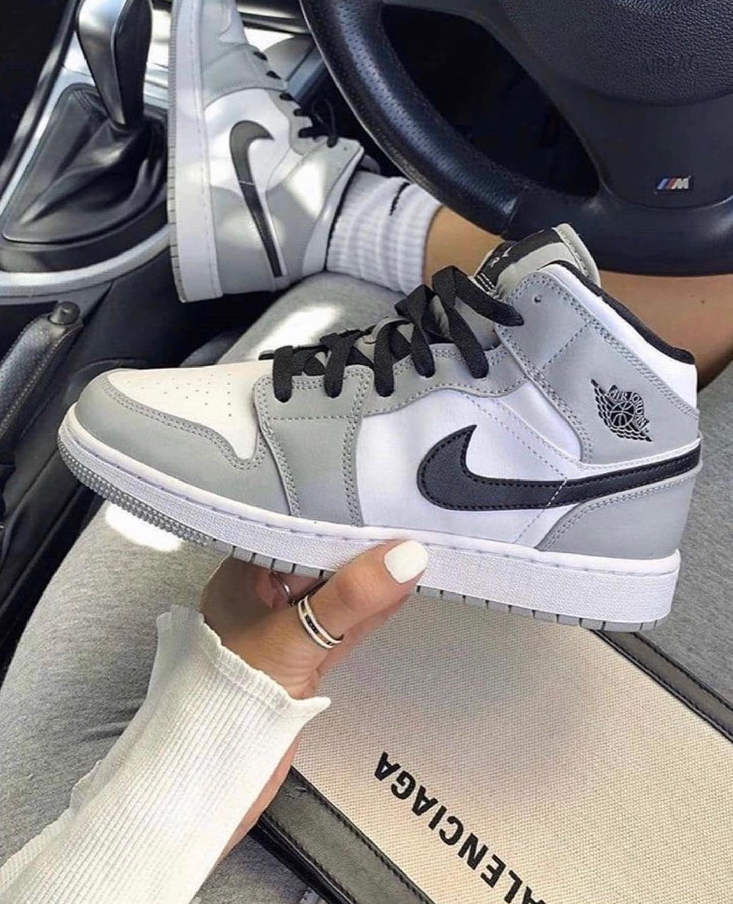 Custom Air Jordan 1 Grey Black White