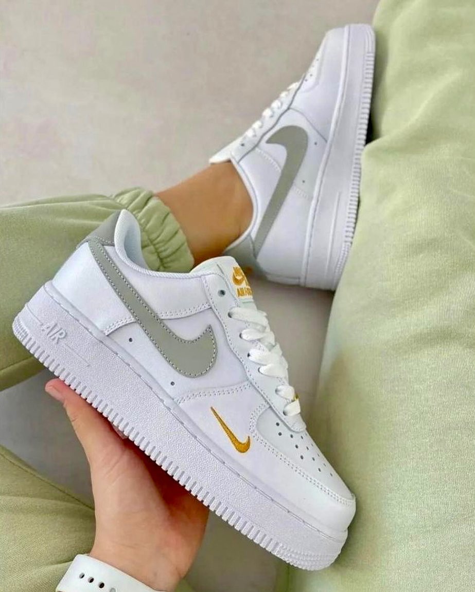 Custom Air Force 1 White Green Double Swoosh