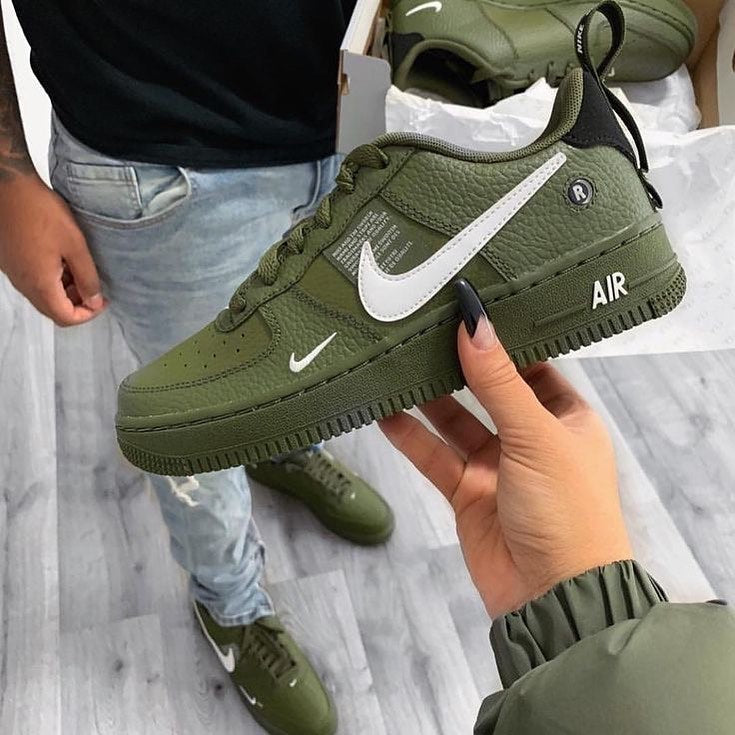 Custom Air Force 1 Green White Double Swoosh