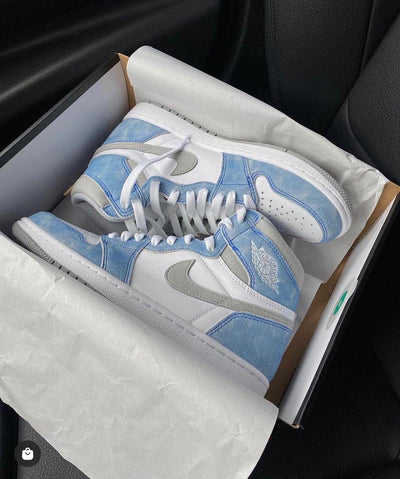 Custom Air Jordan 1 Blue White Grey