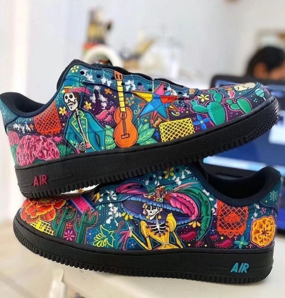 Custom Air Force 1 Coco Skeleton Colorful