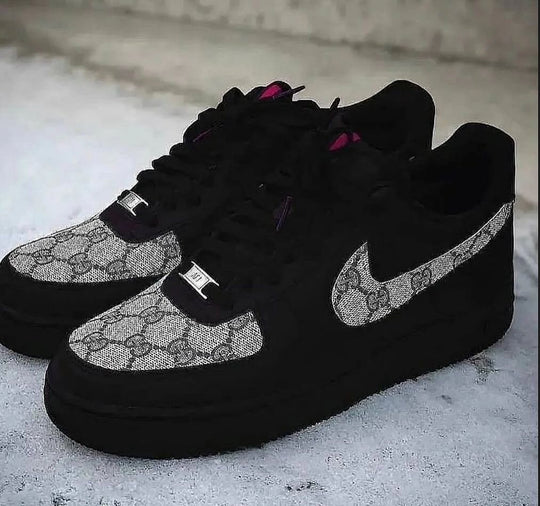 Custom Air Force 1 Patch Guci GG Logo Black