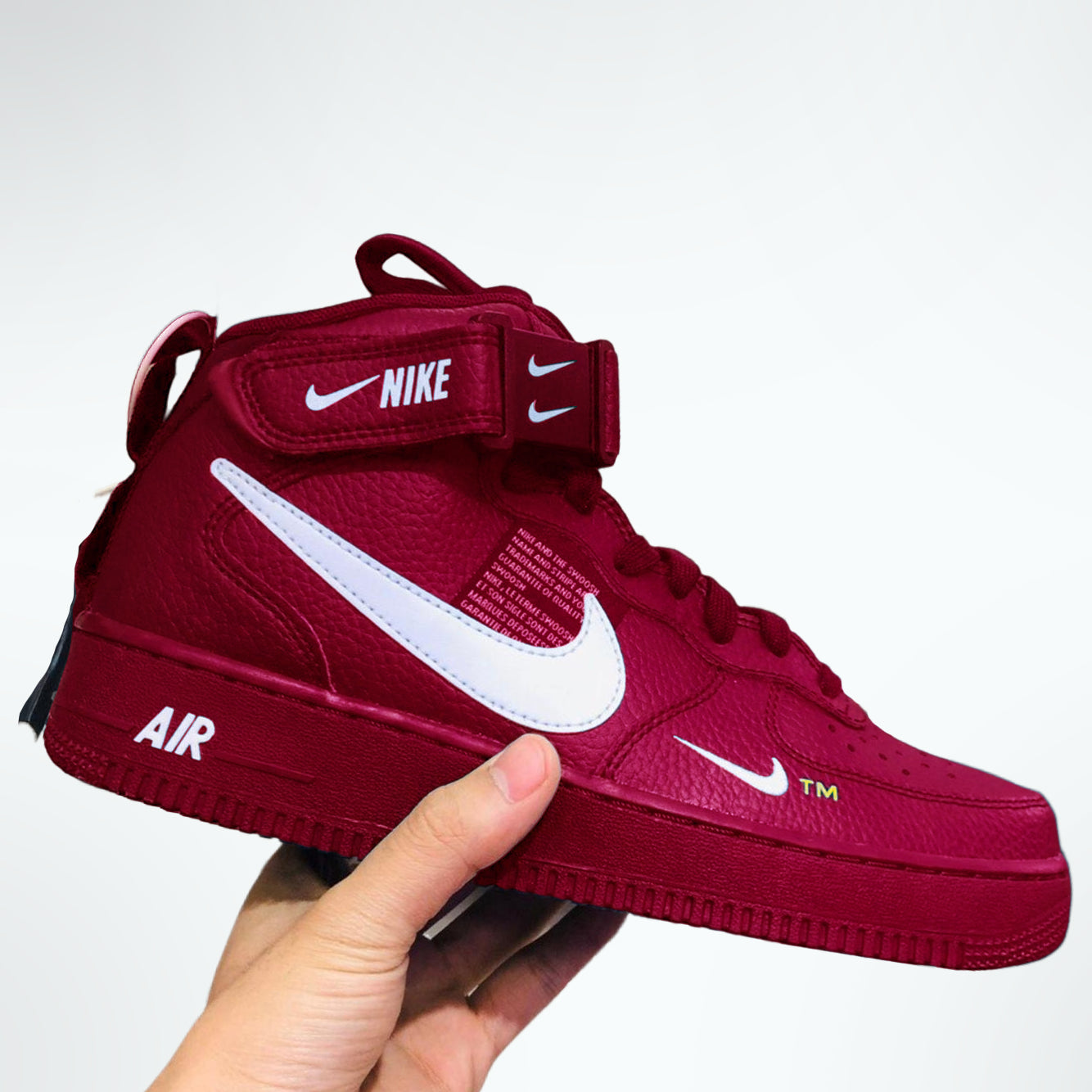 Custom Air Force 1 Red White Fonts Mid