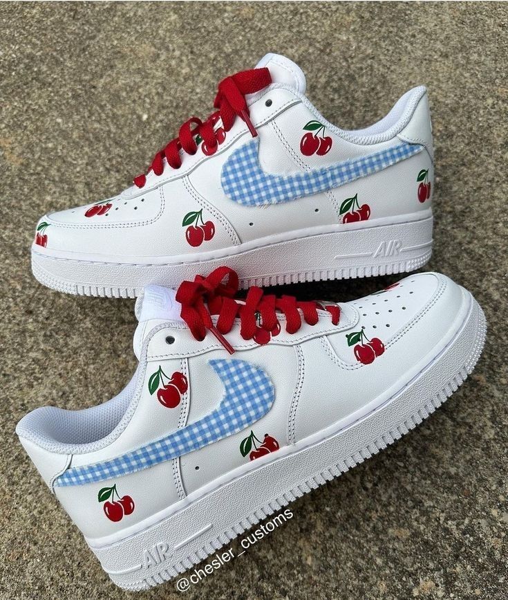 Custom Hand Painted Cherry Air Force 1 Sneakers