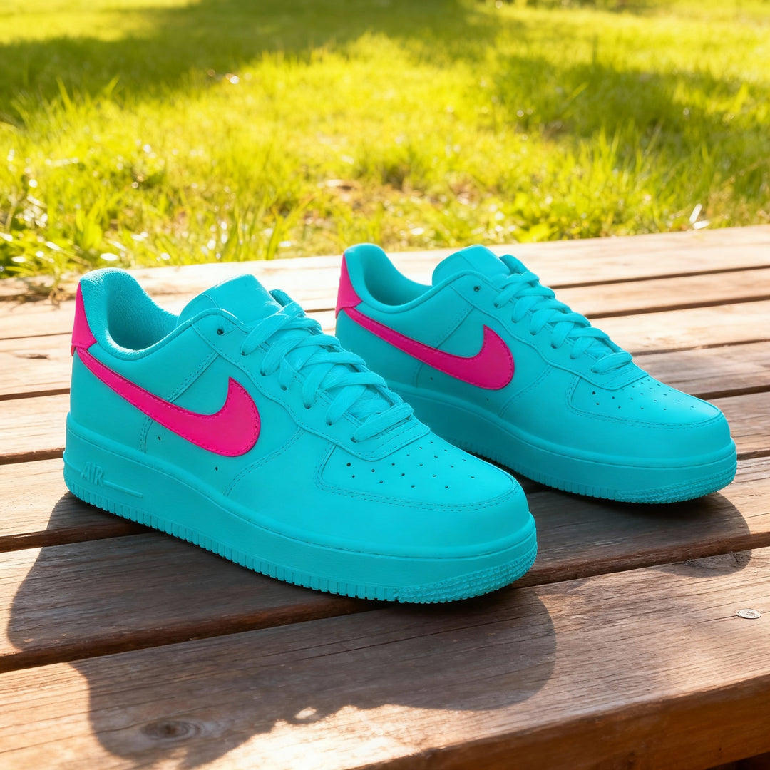Custom Air Force 1 Lake Blue Pink Low