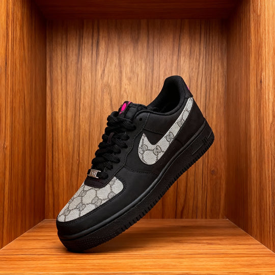 Custom Air Force 1 Patch Guci GG Logo Black