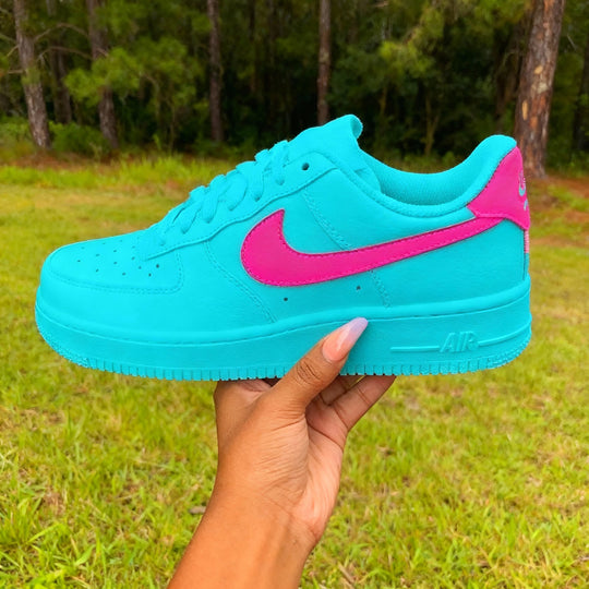 Custom Air Force 1 Lake Blue Pink Low
