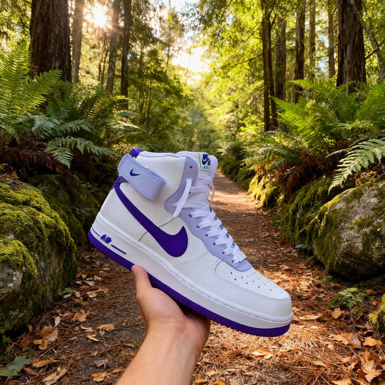 Custom Air Force 1 Blue Swoosh Gray