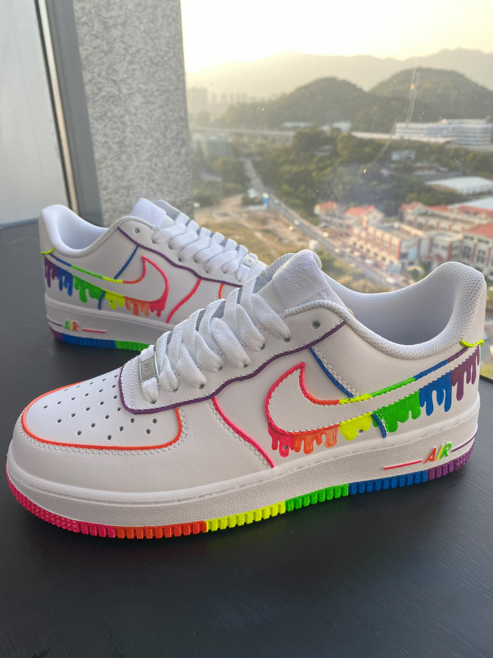 Custom Air Force 1 Rainbow Colorful Drip