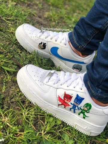 Custom Air Force 1 Blue Red Green Cartoon Characters