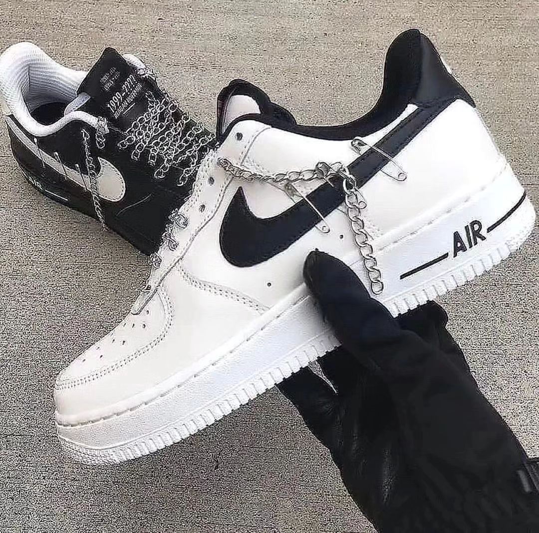 Custom Air Force 1 Metal Chain White Black