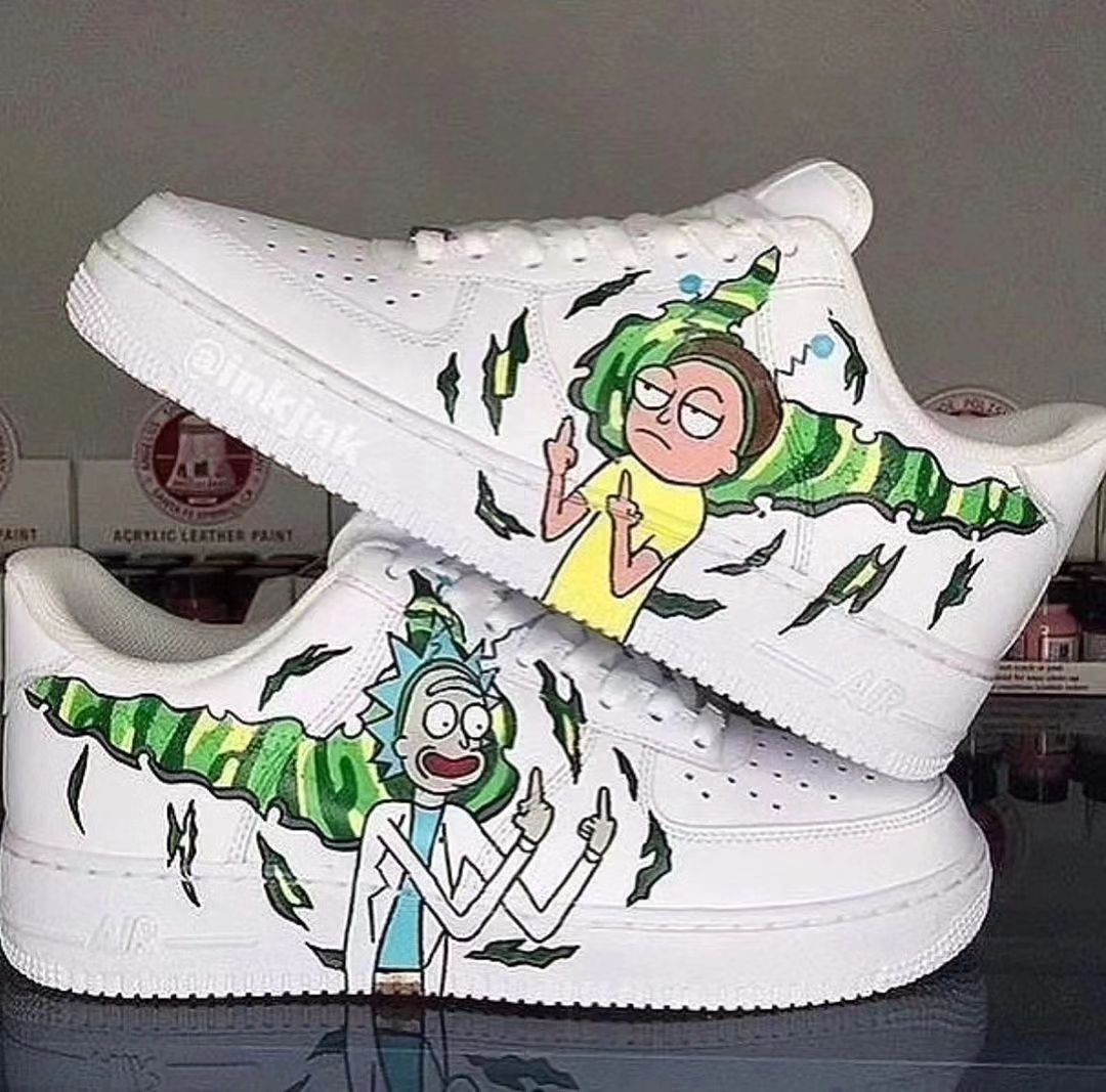 Custom Air Force 1 Cartoon Role Green Yellow