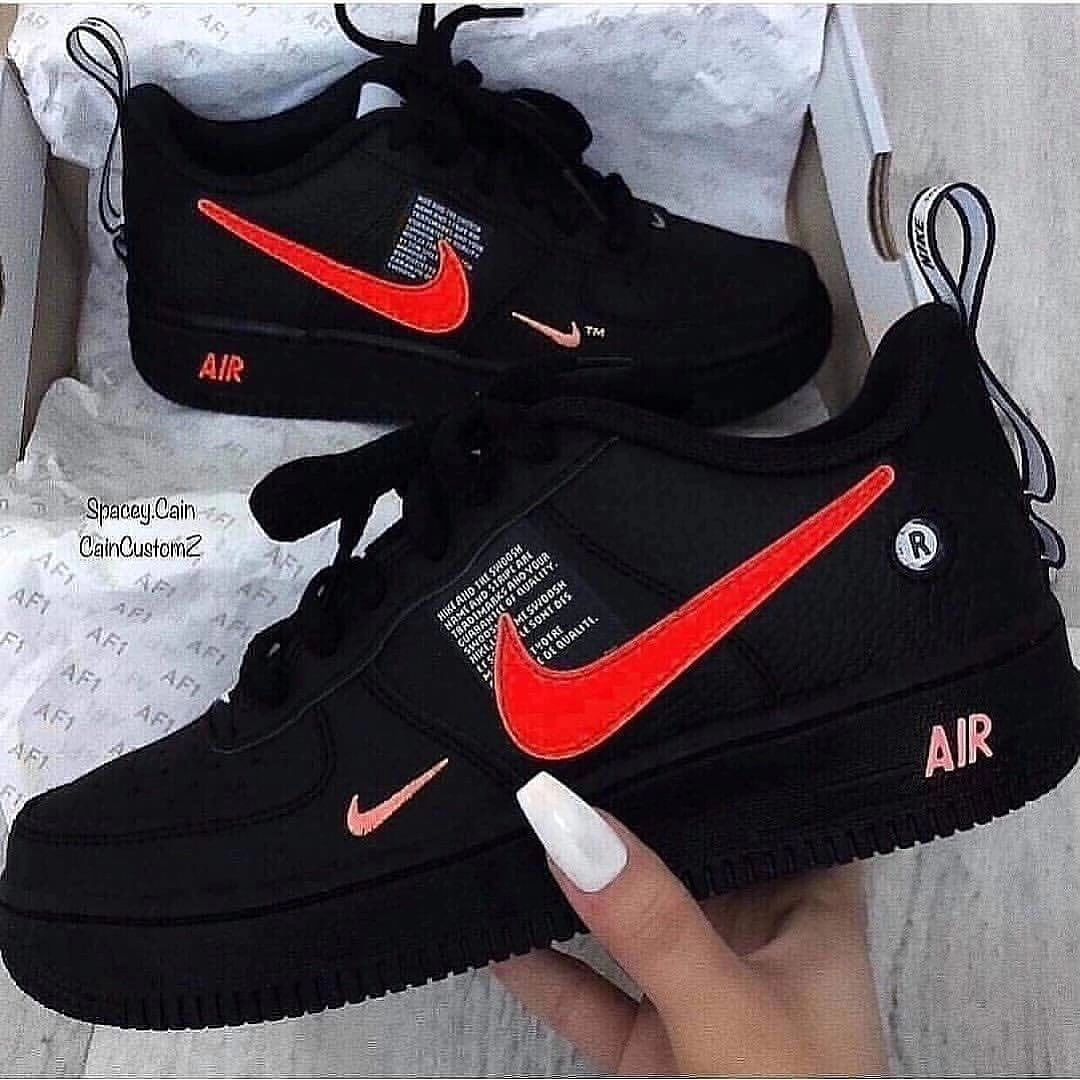 Custom Air Force 1 Red Black