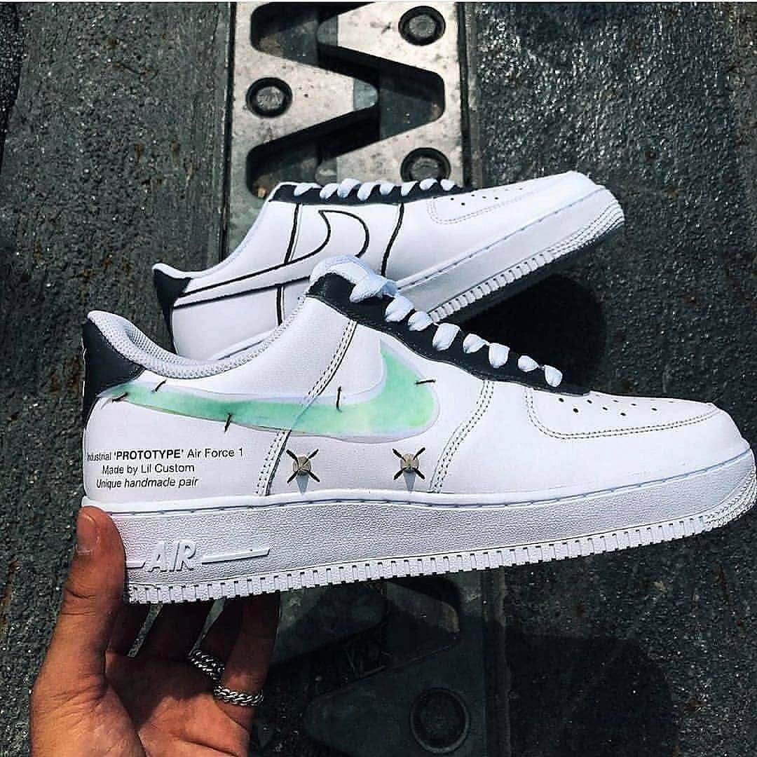 Custom Air Force 1 Green Plastic Swoosh