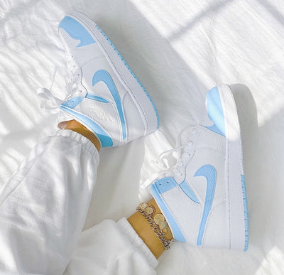 Custom Air Jordan 1 White Blue